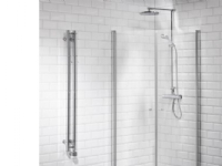 Vetro svingdør 99x200 - Justerbar Aluprofil, 6mm Hærdet Klart Glas, EasyClean, Buet