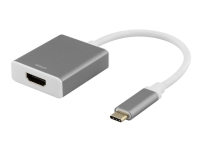 DELTACO USBC-HDMI9 – HDMI-adapter – USB-C hane till HDMI hona – 20 cm – rymdgrå – stöd för 4K