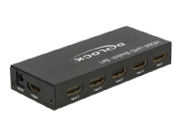 Bilde av Delock Hdmi Uhd Switch 5 X Hdmi In > 1 X Hdmi Out 4k - Video/audio Switch - 5 X Hdmi - Stasjonær