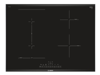 Bosch Serie | 6 PVS775FC5E – Induktionshäll – 4 kokplattor – Fördjupning – bredd: 56 cm – djup: 49 cm – svart – med sidokanter i rostfritt stål – med fasad fram- och bakkant
