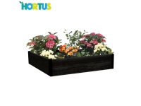 HORTUS Upphöjd säng i trä grundat svart 24x110x110 cm (211-500J)