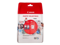 Canon PG-560XL/CL-561XL Photo Value Pack - Blank - 2-pack - Lång livslängd - svart, färg (cyan, magenta, gul) - original - 100 x 150 mm 50 ark bläckpatron/papperssats - för PIXMA TS5350, TS5351, TS5352, TS5353, TS7450, TS7451