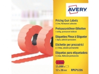 Prisetiket Avery RPLP1226 rød 26x12 mm permanent klæbende - (15.000 etiketter) Papir & Emballasje - Emballasje - Etiketter og etiketter