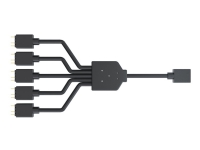 Cooler Master Addressable RGB 1-to-5 Splitter Cable – Strömdelare för fläkt – 3-stifts fläktkontakt (hane) till 3-stifts fläktkontakt (hona) – 5 V – 58 cm