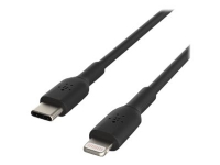 Belkin BOOST CHARGE – Lightning-kabel – 24 pin USB-C hane till Lightning hane – 1 m – svart – USB-strömförsörjning (18W) – för Apple iPad/iPhone/iPod (Lightning)