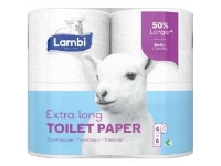 Toalettpapper Lambi Super Long 3-lagigt 31,9 m – (kartong med 24 rullar)
