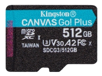 Kingston Canvas Go! Plus - Flashminnekort - 512 GB - A2 / Video Class V30 / UHS-I U3 / Class10 - microSDXC UHS-I Tele & GPS - Mobilt tilbehør - Minnekort