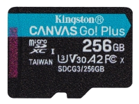 Kingston Canvas Go! Plus - Flashminnekort - 256 GB - A2 / Video Class V30 / UHS-I U3 / Class10 - microSDXC UHS-I Tele & GPS - Mobilt tilbehør - Minnekort