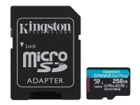 Kingston - Flashminnekort (microSDXC til SD-adapter inkludert) - 256 GB - A2 / Video Class V30 / UHS-I U3 / Class10 - microSDXC UHS-I Tele & GPS - Mobilt tilbehør - Minnekort