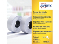 Avery PLR1626 - Papir - fjernbart adhesiv - hvit - 26 x 16 mm 12000 etikett(er) (10 rull(er) x 1200) prisetiketter Papir & Emballasje - Emballasje - Etiketter og etiketter