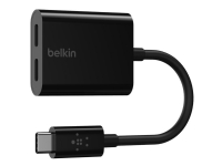 Bilde av Belkin Connect Audio + Charge - Usb-c Til Usb-c Hodetelefoner / Ladeadapter - 24 Pin Usb-c Hann Til 24 Pin Usb-c Hunn - 14 M - Svart - Usb Power Delivery (60w)