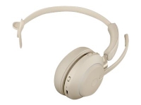 Jabra Evolve2 65 UC Mono – Headset – på örat – konvertibel – Bluetooth – trådlös – USB-C – ljudisolerande – beige – med laddningsställ