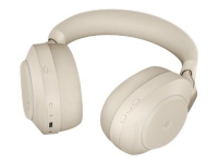 Jabra Evolve2 85 MS Stereo - Headset - fullstorlek - Bluetooth - trådlös, kabelansluten - aktiv brusradering - 3,5 mm kontakt - ljudisolerande - beige - Certifierad för Microsoft-teams