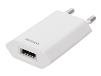 DELTACO USB-AC173 – Strömadapter – 5 Watt – 1 A (USB) – vit