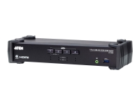 ATEN CS1824 KVMP Switch – Omkopplare för tangentbord/video/mus/ljud/USB – 4 x KVM/ljud/USB – 1 lokal användare – skrivbordsmodell