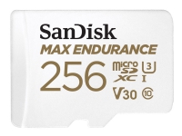 Bilde av Sandisk Max Endurance - Flashminnekort (microsdxc Til Sd-adapter Inkludert) - 256 Gb - Video Class V30 / Uhs-i U3 / Class10 - Microsdxc Uhs-i