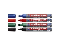 Whiteboardmarkers Edding 250 ass. färger 1,5-3,0 mm – (set med 4)