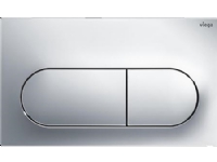 Viega forkromet kunststof 2-skylsteknik betjeningsplade beregnet for Prevista Dry WC-elementer. H: 130 mm B: 220 mm D: 10 mm