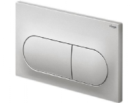 Viega mat forkromet kunststof 2-skylsteknik betjeningsplade beregnet for Prevista Dry WC-elementer. H: 130 mm B: 220 mm D: 10 mm