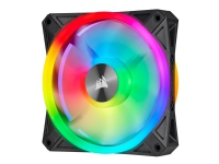 Corsair iCUE QL120 RGB (3-pack) – Skåpsfläkt – 120mm – 1500 rpm – PWM – 26 dBA – 41,8 kubikfot/min – Inkl. 1 x Lighting Node CORE