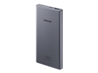 Samsung Battery Pack EB-P3300 – Strömförsörjningsbank – 10000 mAh – 25 Watt – 3 A – QC 2.0 FC – 2 utdatakontakter (USB 24 pin USB-C) – på kabel: USB-C – mörkgrå
