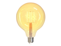 DELTACO SMART HOME SH-LFE27G125 - LED-glödlampa med filament - form: G125 - E27 - 5.5 W (motsvarande 50 W) - klass F - varmt vitt/kallt vitt ljus - 1800-6500 K