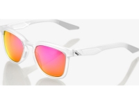 100% Okulary Hudson Matte Translucent Crystal Clear Purple Multilayer Mirror Lens Sykling - Klær - Sykkelbriller