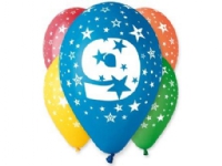 Pastellballong 12 med 9 trykk/5 stk GS110/9