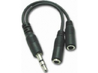PremiumCord Jack 3,5 mm - Jack 3,5 mm x2 kabel 0,1 m svart (kjr-02a) PC tilbehør - Kabler og adaptere - Skjermkabler