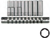 Teng Tools 6-punkts stikkontakter 1/4 4-13mm lange 9 stk. (73090102) Hagen - Hagevanning - Vanningssystemer