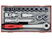 Teng Tools 1/2 socket wrench set 18pcs. (39180203) Verktøy & Verksted - Håndverktøy - Nøkkler og topper