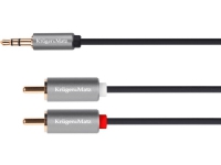Kruger & Matz Jack 3.5mm cable - RCA (Cinch) x2 1.8m silver (5070) TV, Lyd & Bilde - Annet tilbehør - Audio & Video Forlenger