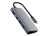 Satechi Aluminum Type-C Multimedia Adapter - Dokkingstasjon - USB-C - Mini DP - GigE PC & Nettbrett - Bærbar tilbehør - Portreplikator og dokking