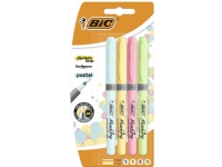 BIC Highlighter Grip Pastel, 4 stykker, Blå, Grønn, Rosa, Gult, Meisel tupp, Flerfarget, 1,8 mm, 1,8 mm Skriveredskaper - Overtrekksmarkør - Tynne overstreksmarkører