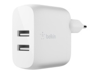 Belkin BOOST CHARGE – Strömadapter – 24 Watt – 2 utdatakontakter (USB) – vit – för Apple iPad/iPhone/iPod (Lightning)
