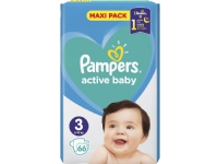 Bilde av Bleier Pampers Active Baby-dry, Maxi Pack, Str 3, 6-10kg, 66 Stk.