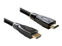 Delock High Speed HDMI with Ethernet – HDMI-kabel med Ethernet – HDMI hane till HDMI hane – 3 m – antracit