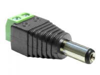 Delock Adapter DC 2.1 x 5.5 mm male > Terminal Block – Strömadapter – 2 stifts terminalblock (hane) till likströmsuttag 2,1 mm (hane)