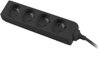 PremiumCord standard 4 stikkontakter 2m svart (ppa4-02bk)