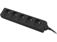 PremiumCord 5 stikkontakter 5m sort (ppa5-05bk)