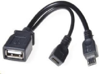 PremiumCord USB A-F, Micro USB-F, Micro USB-M OTG cable (29601032099121)