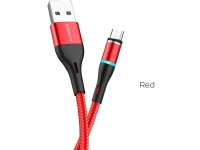 Borofone USB cable Borofone - USB-A to microUSB cable with a magnetic tip and backlight, 1.2 m (Red) universal