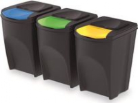Prosperplast Sortibox avfallskärl för sortering 3 x 35L svart (IKWB35S3-S433)