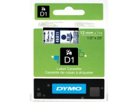 DYMO D1 – Självhäftande – blå på transparent – Rulle (1,2 cm x 7 m) 1 kassett(er) etiketttejp – för LabelMANAGER 150 350 350D 450 450D PC  LabelPOINT 150 250 350