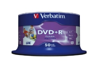 Bilde av Verbatim Dvd+r 4,7gb 16x Printable Full Cake*50 43512, Multipack