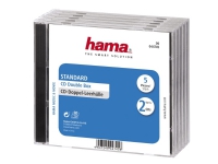 Hama CD Double Jewel Case Standard, Pack 5, 2 diskar, Transparent