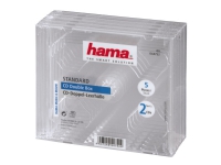 Hama CD Double Jewel Case, Pack 5, 2 disker, Gjennomsiktig PC-Komponenter - Harddisk og lagring - Medie oppbevaring