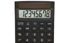 Citizen ECC-210, Desktop, Grunnleggende, 8 sifre, 1 linjer, Solar, Sort Kontormaskiner - Kalkulatorer - Kalkulator