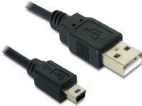 DeLOCK – USB-kabel – mini-USB typ B (han) till USB (han) – USB 2.0 – 3 m – sort