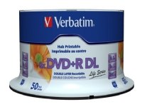 Verbatim – 50 x DVD+R DL – 8.5 GB (240 min) 8x – utskrivbar yta – spindel